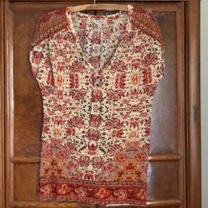 Lucky Brand Cotton India Blouse
